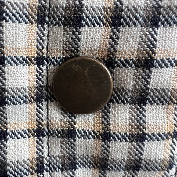 SANDRO PARIS Denim Plaid Hybrid Jacket Cropped  Shacket Trucker Coat Overshoot - Picture 8 of 12